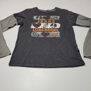Get Hooked Texas Longhorns Girls XL Graphic Shirt Grey Crew Neck Knights Apparel